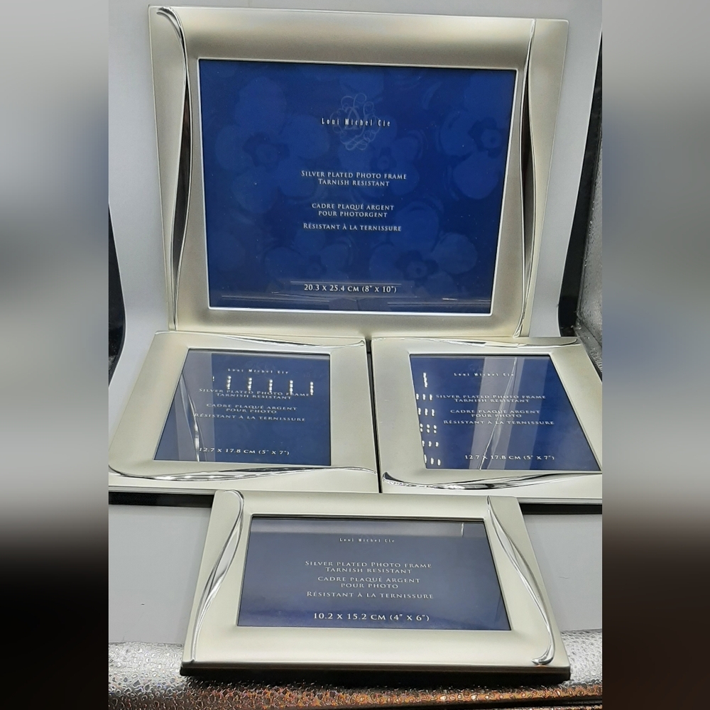 Vintage Loui Michel Cie Silver Plated Frame Ensemble Set of 4 Hang or Table Top